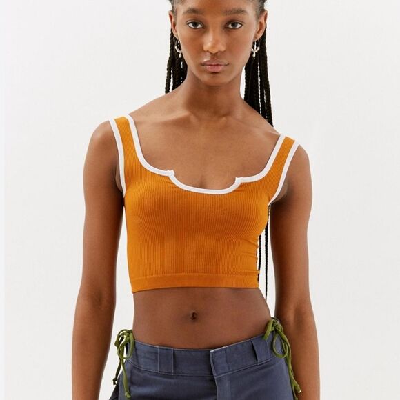 Urban Outfitters Out From Under Dylan Seamless Notch Neck Crop Top Women’s XS/S - Picture 1 of 4
